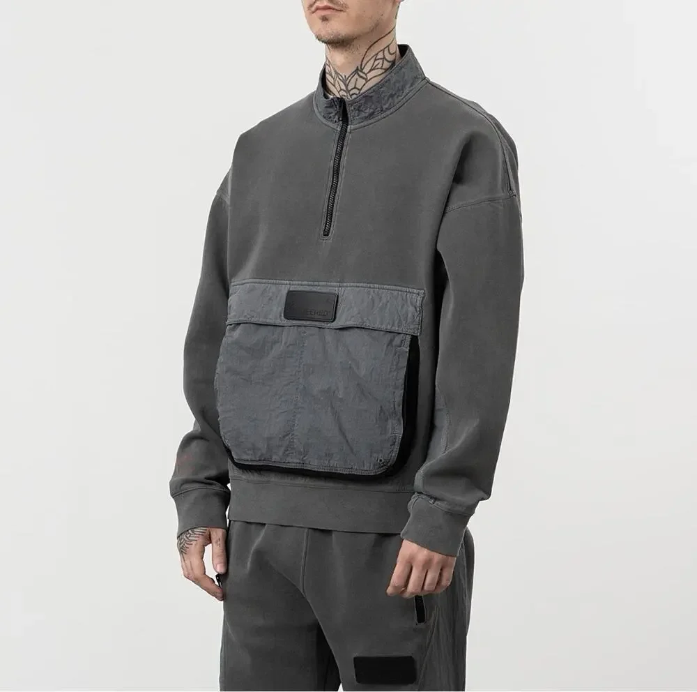 Jordan 23 Engineered Pullover 1/4 Zip Sweatshirt Grey Utility Pocket Mens M